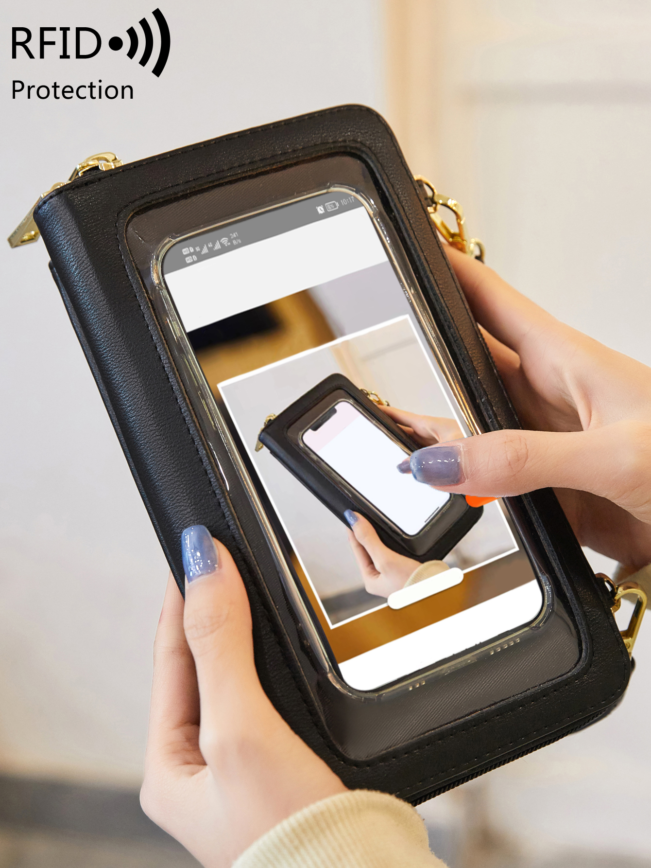 Women's Fashion Touchscreen Mo - Wristlet Wallet Zipper reseña y precio