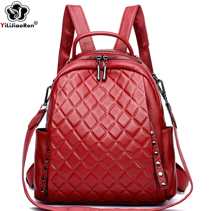Genuine Leather Rucksack Women - Luxury Bags For School reseña y precio