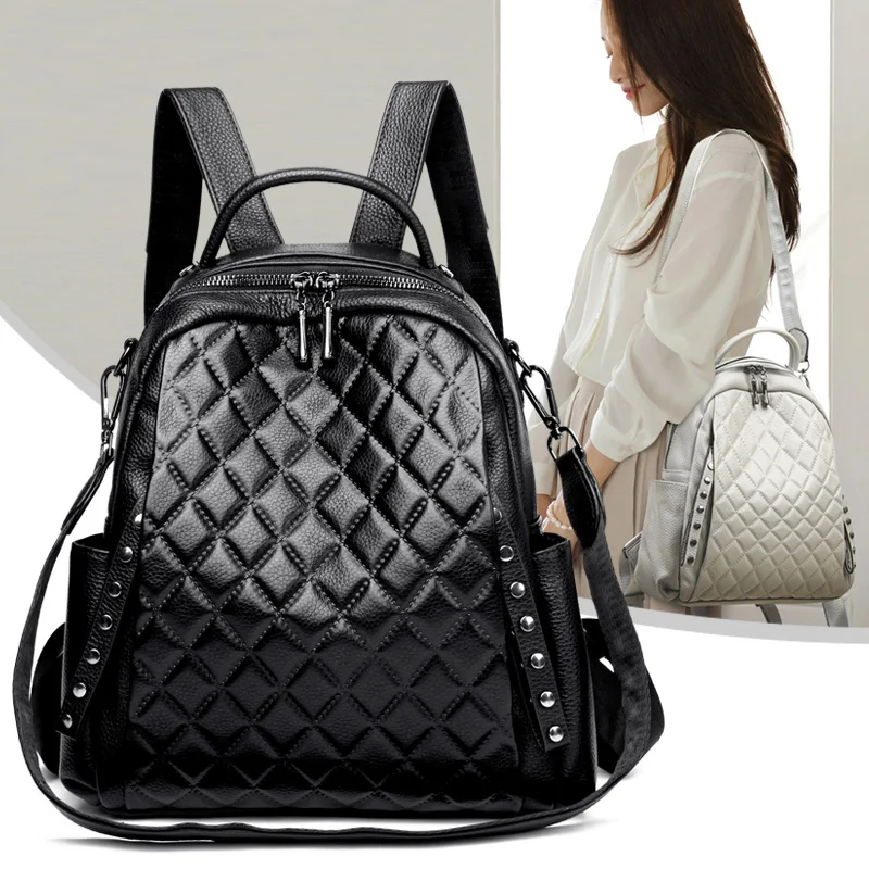 Genuine Leather Rucksack Women - Luxury Bags For School reseña y precio