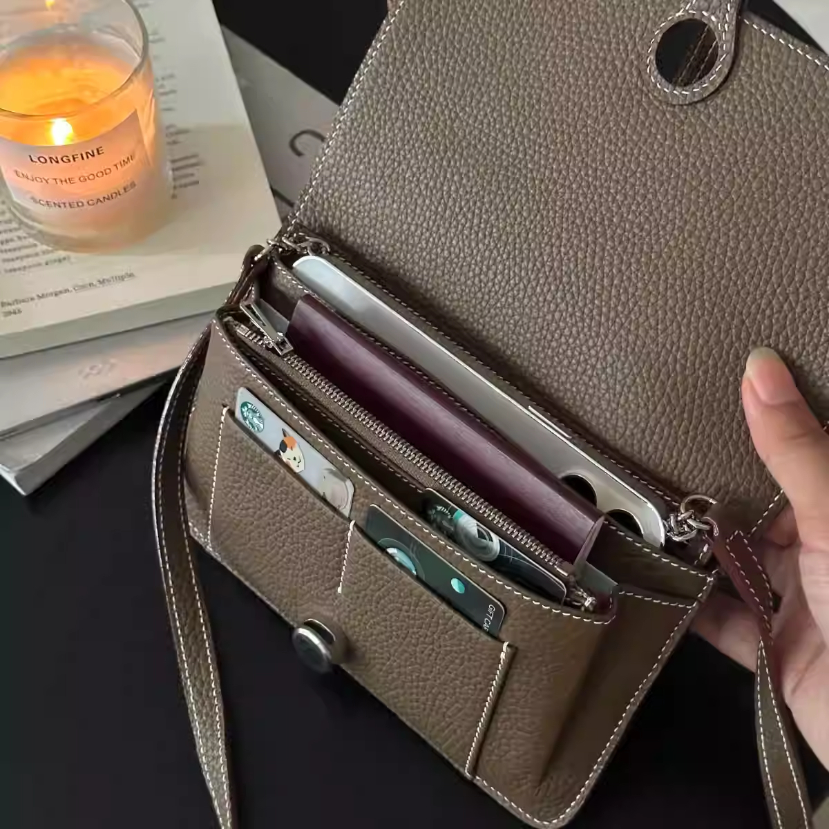 New PU Crossbody Mobile Phone  - Wristlet Wallet Zipper reseña y precio