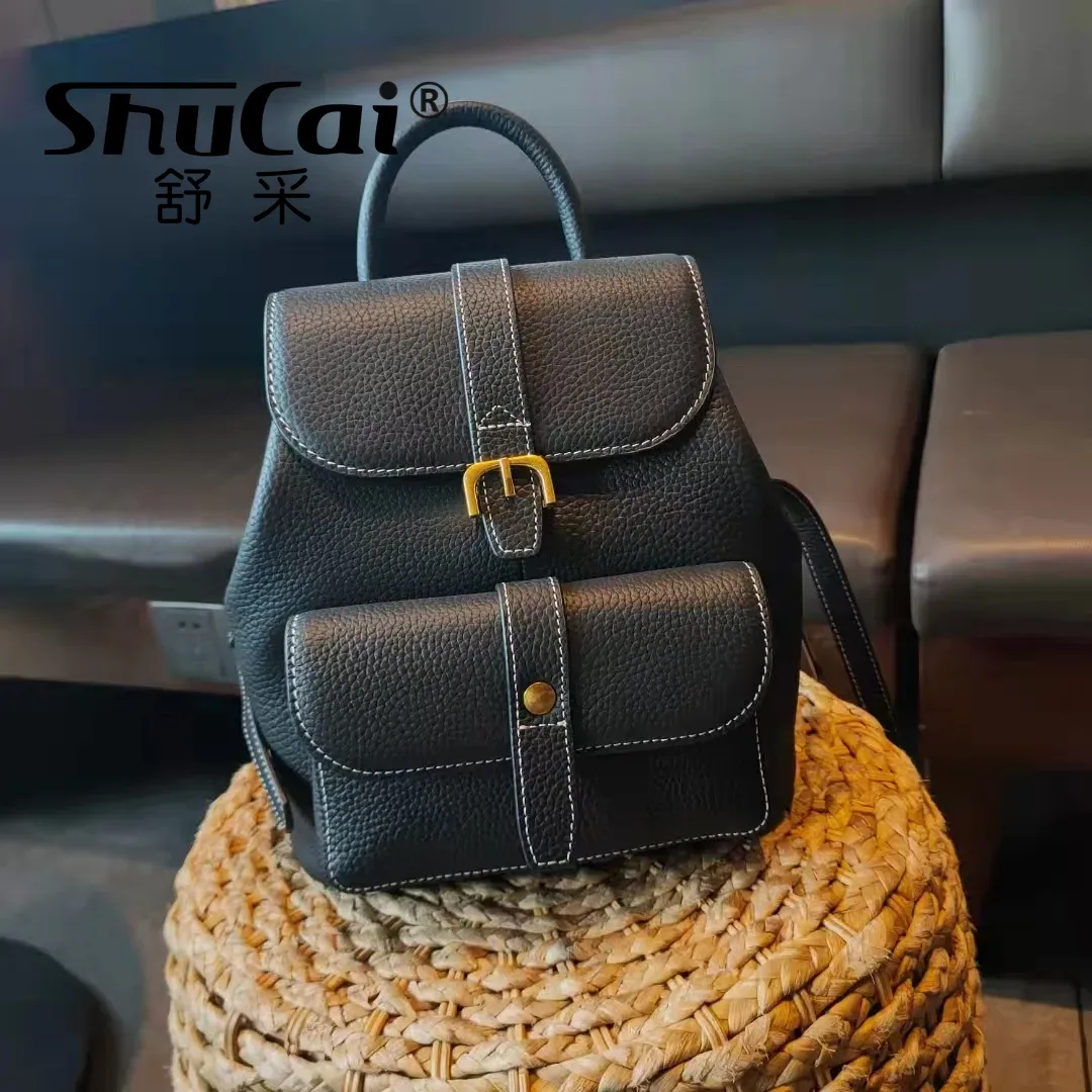 Genuine Cowhide Leather Women' - Luxury Bags For School reseña y precio