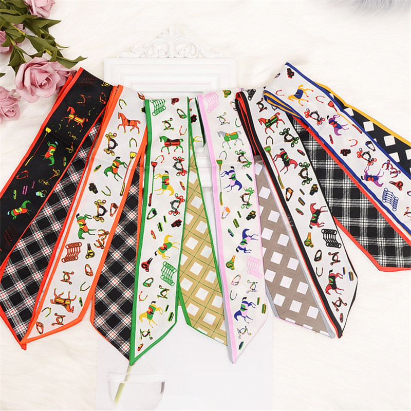 Horse Plaid Skinny Scarf Women - Luxury Bags Shopping reseña y precio
