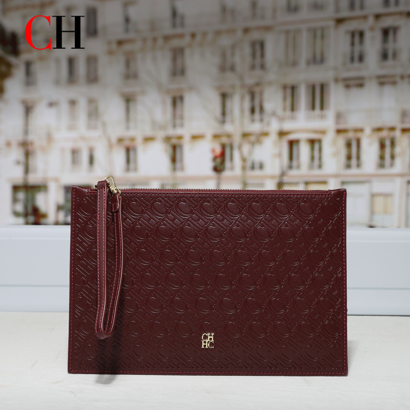 CH Clutch Bag Women Embossed M - Wristlet Wallet Zipper reseña y precio