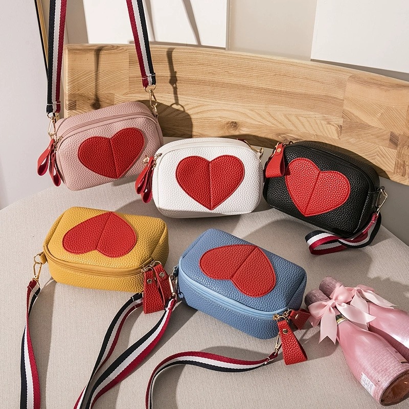 Lychee Pattern Heart-Shaped Cr - Wristlet Wallet Zipper reseña y precio