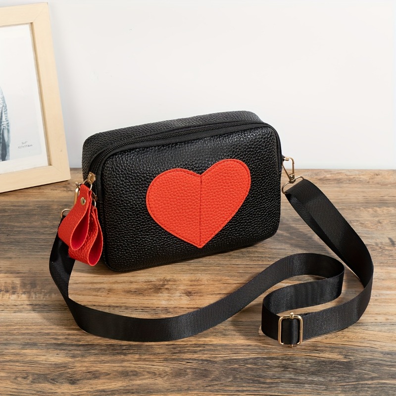 Lychee Pattern Heart-Shaped Cr - Wristlet Wallet Zipper reseña y precio