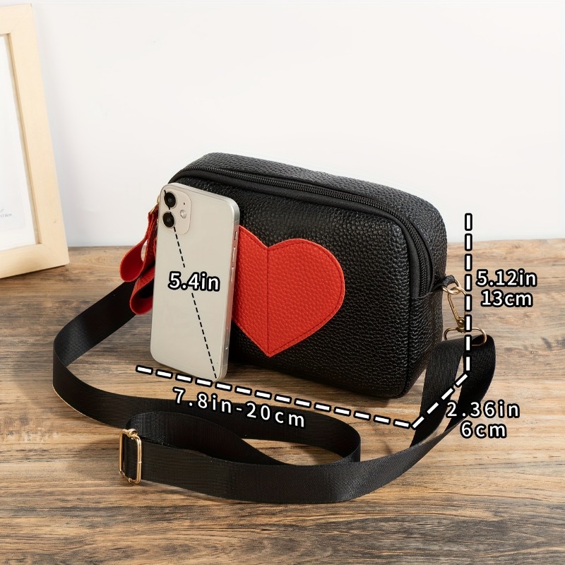 Lychee Pattern Heart-Shaped Cr - Wristlet Wallet Zipper reseña y precio