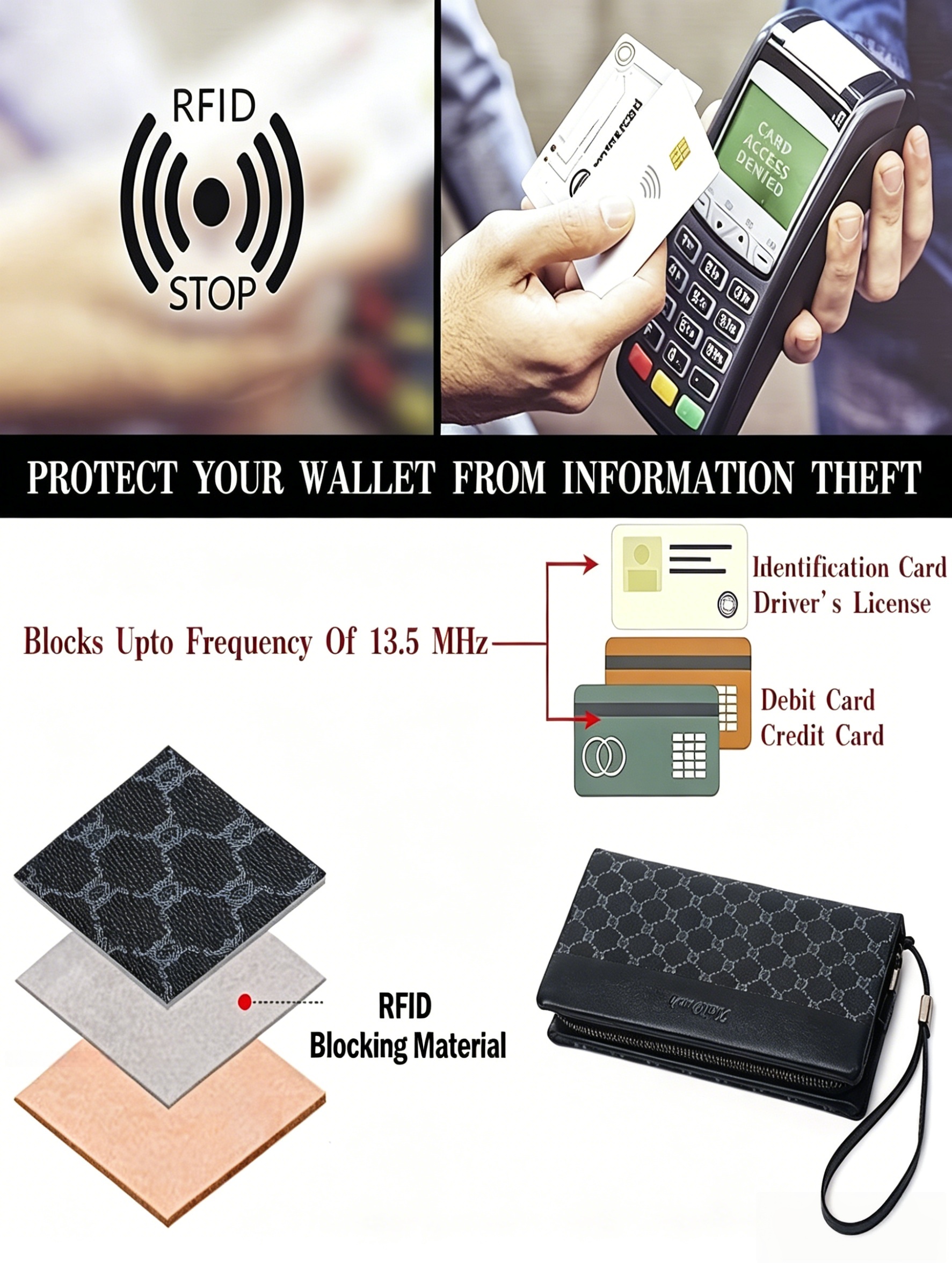 Men's Long Wristlet Wallet, La - Wristlet Wallet Zipper reseña y precio