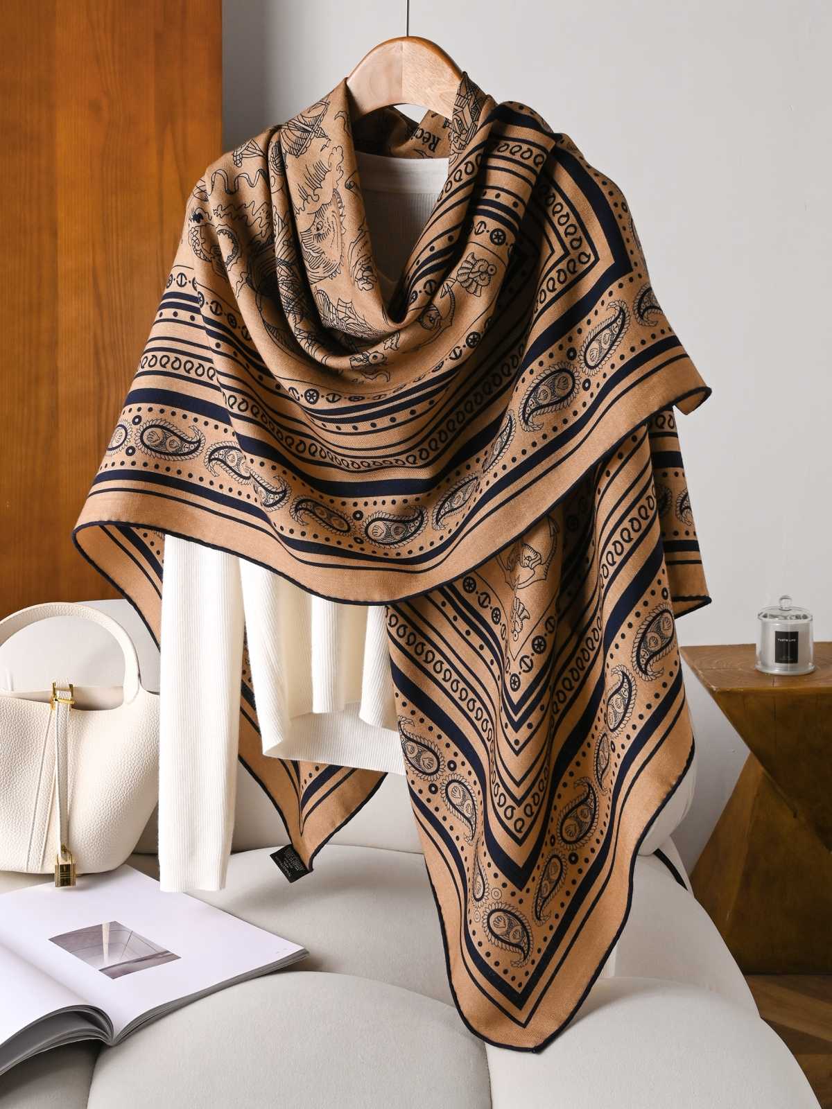 New Silk Wool Scarf Designer L - Luxury Bags Hong Kong reseña y precio