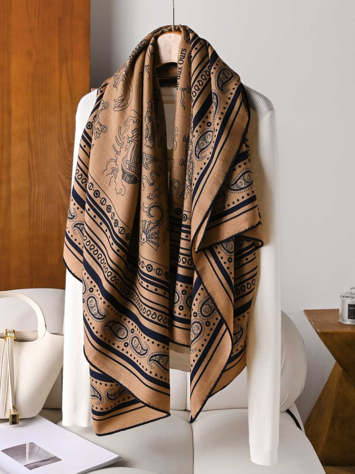 New Silk Wool Scarf Designer L - Luxury Bags Hong Kong reseña y precio