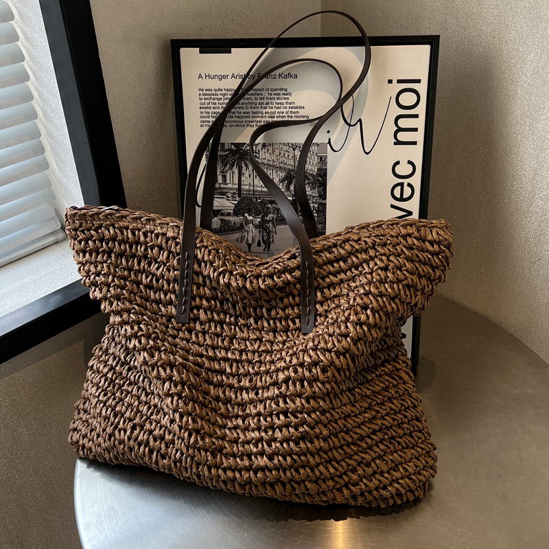 Straw Woven Tote Bags Casual L - Luxury Bags Shopping reseña y precio