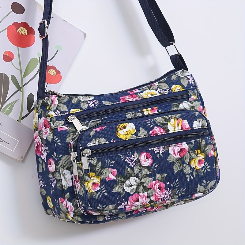 Stylish Floral Crossbody Bag,  - Wristlet Wallet Zipper reseña y precio