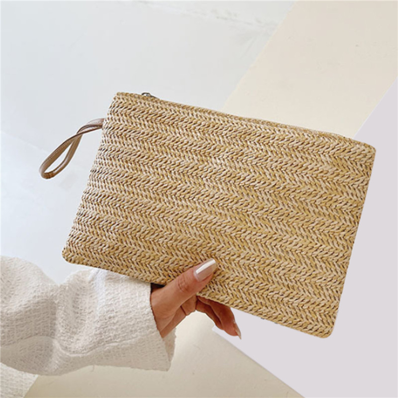 Weaving Bag Fashion Ladies Wri - Wristlet Wallet Zipper reseña y precio