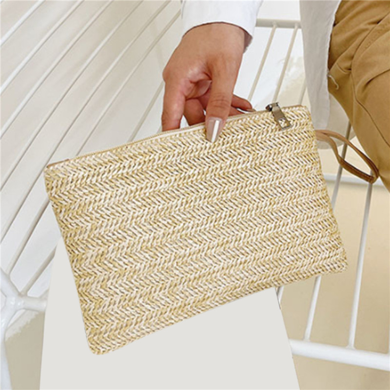 Weaving Bag Fashion Ladies Wri - Wristlet Wallet Zipper reseña y precio